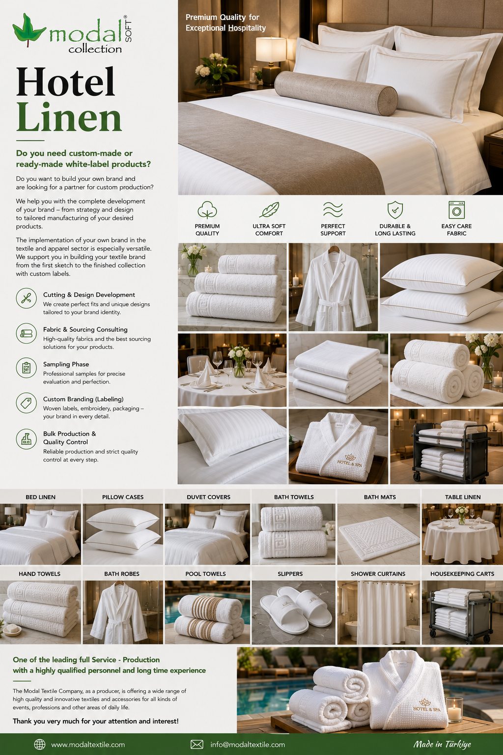 Hotel linen and bedding collection by Modal Textile