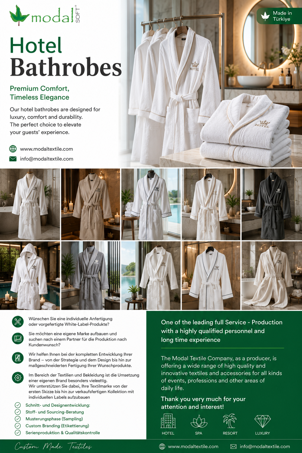 Hotel bathrobes and spa robes by Modal Textile